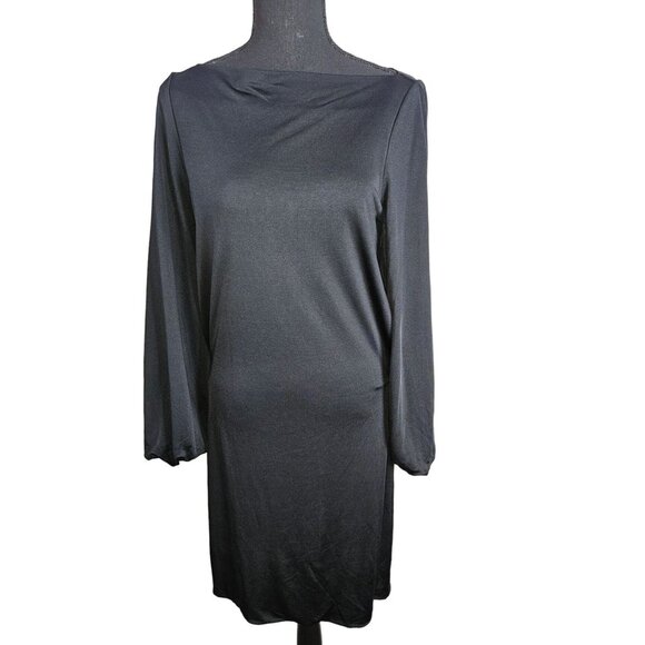 Ralph Lauren Black Label Silk Blend Black Sheath Dress Women Size Medium - Picture 3 of 12